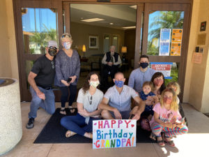 This image shows Seacrest Village celebrating one of its residents' 94th birthday